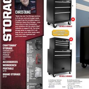 Chris Duke featured throughout the pages of the 2013 Sears Tools catalog