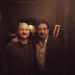 Anthony Nuccio and Joe Mantegna on set of Criminal Minds 2014