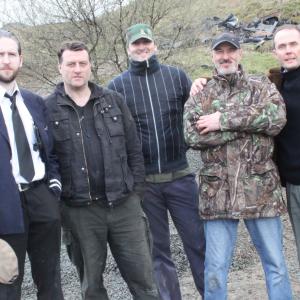 Peter Montgomery, Paul Hunter, Brook Finch, Ronnie B Goodwin, Ro J Goodwin. Some cast and crew of THE BLOOD (c)Rigar