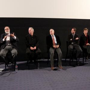 Turner Classic Movies MOGULS AND MOVIE STARS panel discussion, Egyptian Theatre, Hollywood, CA, October 26, 2010. Left to Right: Nicole La Porte (moderator), Jon Wilkman, William Wellman, Jr., Daniel Selznick, Jeffrey Vance, Mollie Gregory, and Tom Brown.