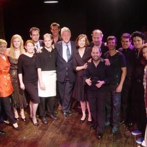 Picasso at the Lapin Agile by Steve Martin. Dir. Joe Tantalo Closing night. New York City. Mike Roche (with white apron) to the right of President Clinton. Also pictured, Hillary Clinton, Ted Danson, Mary Steenburgen and Cast.