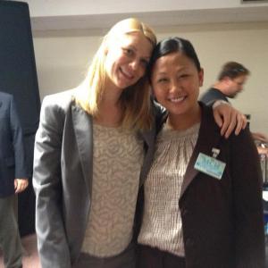 with Claire Danes on the set of Homeland