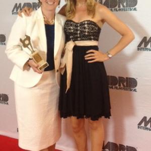 Lucy Rayner and Anne Rayner receiving awards at The Madrid International Film Festival
