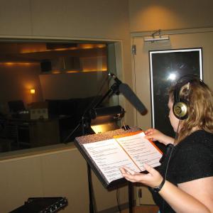 Angela Hinton Recording in Studio