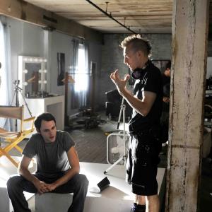 Director Nate Taylor with actor Christopher Denham on set for Forgetting the Girl