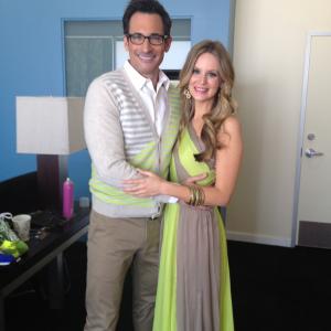 Jessica Kinni in the Green Room after taping for Hallmark Channels Marie Osmond Show Marie! with Stylist Lawrence Zarian