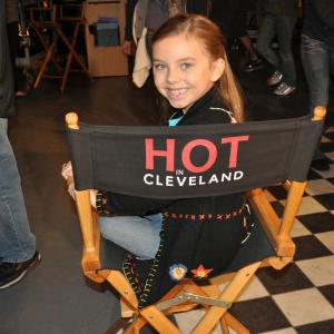 Caitlin Carmichael on set of Hot in Cleveland January 2011