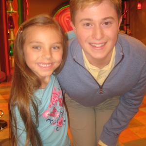 Caitlin Carmichael and Reed Alexander on set of iCARLY, July 2010