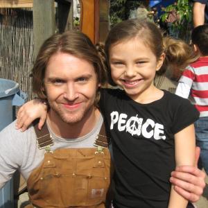 Caitlin Carmichael and writerproducer Leif Holt on set of Lizzie feature film February 2 2010