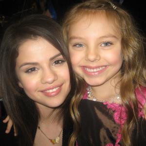 Selena Gomez and Caitlin Carmichael on set of Wizards of Waverly Place January 12 2010