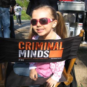 Caitlin on set of Criminal Minds March 2009