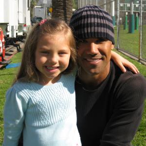 Caitlin and Morgan on set of Criminal Minds March 2009