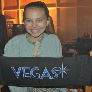 Caitlin Carmichael on the set of Vegas 2012