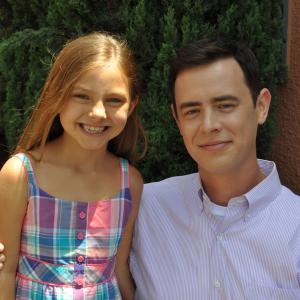 Caitlin Carmichael and Colin Hanks on the set of Dexter July 2011