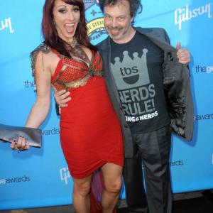 HOLLYWOOD CA  AUGUST 17 Founder Kristen Nedopak and actor Curtis Armstrong arrive for The Geekie Awards 2014 held at Avalon on August 17 2014 in Hollywood California