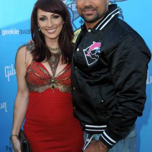 HOLLYWOOD, CA - AUGUST 17: Founder Kristen Nedopak and actor Manu Bennett arrive for The Geekie Awards 2014 held at Avalon on August 17, 2014 in Hollywood, California.