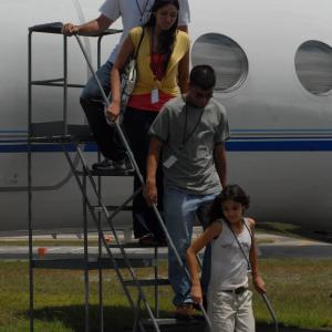 Anne Marie playing the supporting role of starving Cuban immigrant Solana arriving in the USA with her family in the film Hunger