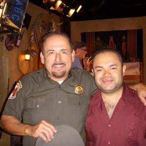 Erick Chavarria and Gary Cervantes on set of General Hospital