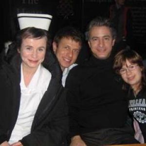 Jamie Spilchuk with Dermot Mulroney and Emily Watson while filming 'The Memory Keeper's Daughter'