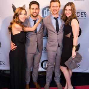 Jamie Spilchuk, Cat McCormick, Scott Cavalheiro and Claire Stollery arrive at the premiere of The Birder. April 3, 2014 WINDSOR.