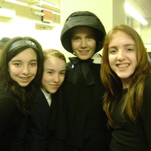 This was taken at the movie set DOUBT with Amy Adams I played a student I am here with my triplet sisters