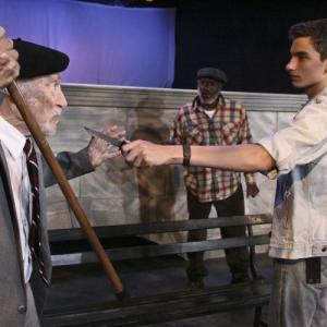 Jack Axelrod Carl Crudup and Andy Scott Harris in Im Not Rappaport on stage at the Pico Playhouse in West Los Angeles