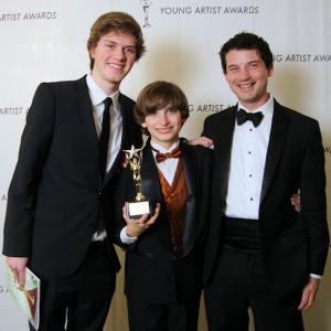32nd Annual Young Artist Awards  Andy Scott Harris wins BEST PERFORMANCE IN A SHORT FILM for Alone Pictured with Director Chris Roewe and Producer Eric Edmonds