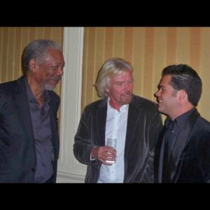 Mick Merivel Morgan Freeman and Sir Richard Branson