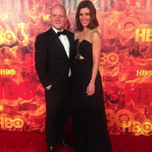 Angela Peters and Richard Glover at event of The 67th Primetime Emmy Awards HBO gala 2015