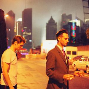 Loran Fredric and Charles Mayer on the set of Goodbye Shanghai overlooking Pudong Shanghai China
