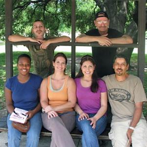 On the set in San Antonio, Texas. Pictured: (From top, left to right) Jeremy Brockbank, Director R. Christian Anderson, Erica Nunn, Charlotte Case, Karla Daniel Pena and D.R. Pedraza.