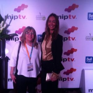 Cannes TV festival  actress and producer Joanna Pickering with producer Gilliane Seaborne