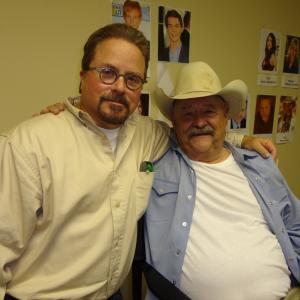 Hair and make-up on the set of WINDSOR in 2014. Mark Adam Goff & Barry Corbin.
