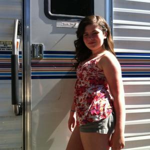 On Set of New Girl playing Young Jess (Zooey Deschanel)