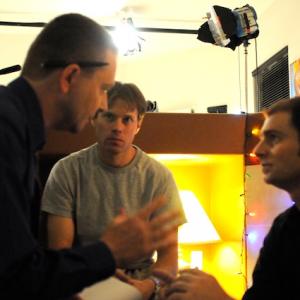 John Keating on the set with WriterDirectorProducer David Branin and ActorProducer Gregor Collins