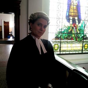 Susannah Todd as junior barrister in 