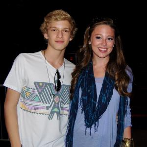Sarah McMullen and Cody Simpson at soundcheck before their concert in Wichita, KS