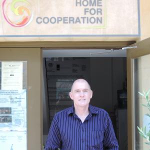 Neil McCartney after the press conference to launch the Golden Island International Film Festival. The event was held in the UN Buffer Zone in Nicosia in Cyprus on 24 May 2014.