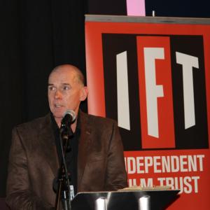 Neil McCartney accepting the Film of the Festival Award on behalf of Sam French for Buzkashi Boys at RFF Awards Night 6 October 2012