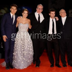 Actors Nolan Gerard Funk Tenille Houston screenwriter Bret Easton Ellis actor James Deen and director Paul Schrader attend The Canyons Premiere during The 70th Venice International Film Festival at Palazzo Del Cinema on August 30 2013