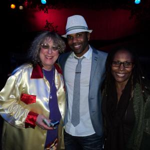 Caz Harleaux with Alle Willis (left) and Brenda Russell (right) at The Color Purple wrap party. Celebration Theatre, Los Angeles, CA