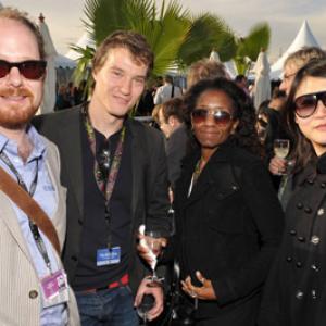 LR Colin Geddes of TIFF Nick Allan of Battersea Films Diana Williams of Exit 5 Entertainment and Lorna Tee of Babibutafilm attend the TIFF Party held at the Plage des Palms during the 63rd Annual International Cannes Film Festival on May 14 2010 in Cannes France