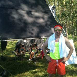 Conor Gomez behind the scenes at the Hipster campOn set of Madchilds 2013 music video Monster