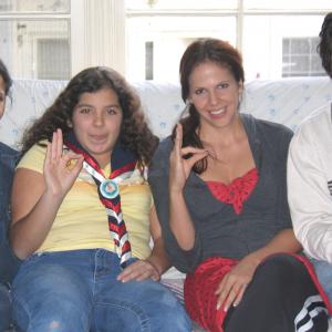 Alexa Gardner, Esteban Pena, Tasha Dixon and Susanna Velasquez on the set of 'And a Child Will Lead Them' Directed by Michael Booth