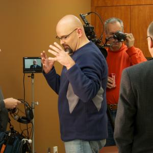 Steven Karageanes directing on the set of Pink Slip 2010