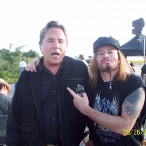 On the set of Machete with Don Johnson.