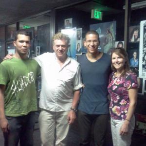 Actor Nicholas McDonald with uncle Christopher McDonald and family after MURDER CAN BE FUN performance