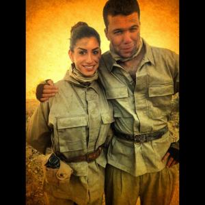 Nicholas McDonald and Brittany Ortiz Nelson, behind the scenes on FALLOUT:CROSSROADS (2012).