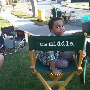 Terrell Ransom Jr. (Spencer) on 'the Middle' set for 'The Block Party' episode.