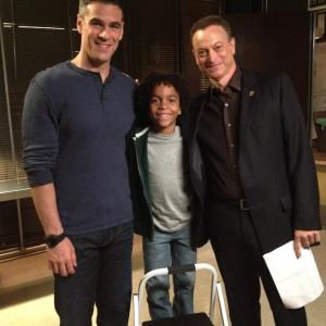 Gary Sinise, Eddie Cahill And Terrell Ransom Jr on the set of CSI: NY